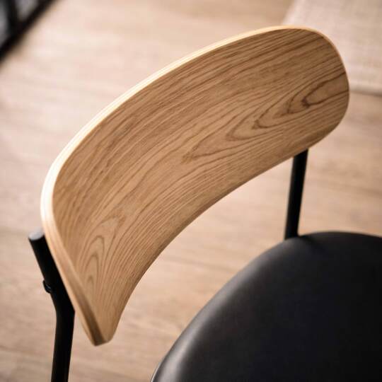 Chaises de restaurant effet cuir en bois et métal - Lot de 2 | Mobeventpro