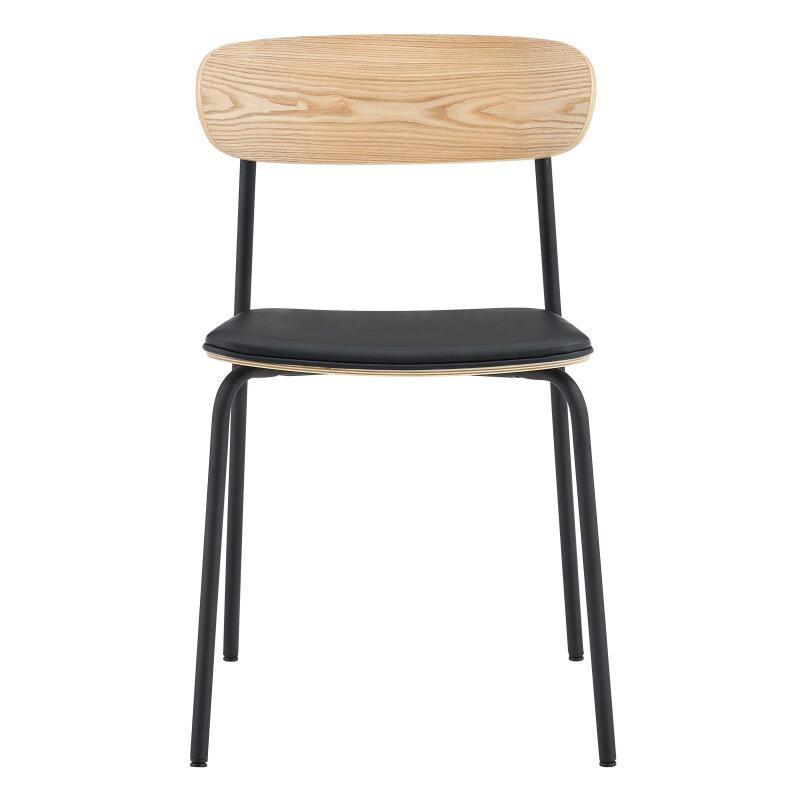 Chaises de restaurant effet cuir en bois et métal - Lot de 2 (4/7)