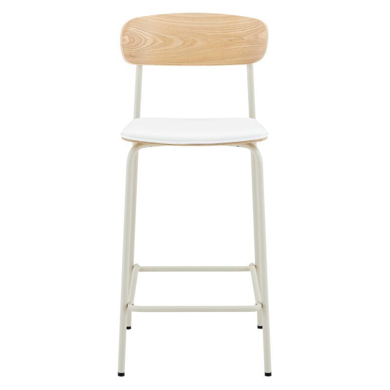 Chaises hautes de restaurant effet cuir en bois et métal - Lot de 2 (4/8)