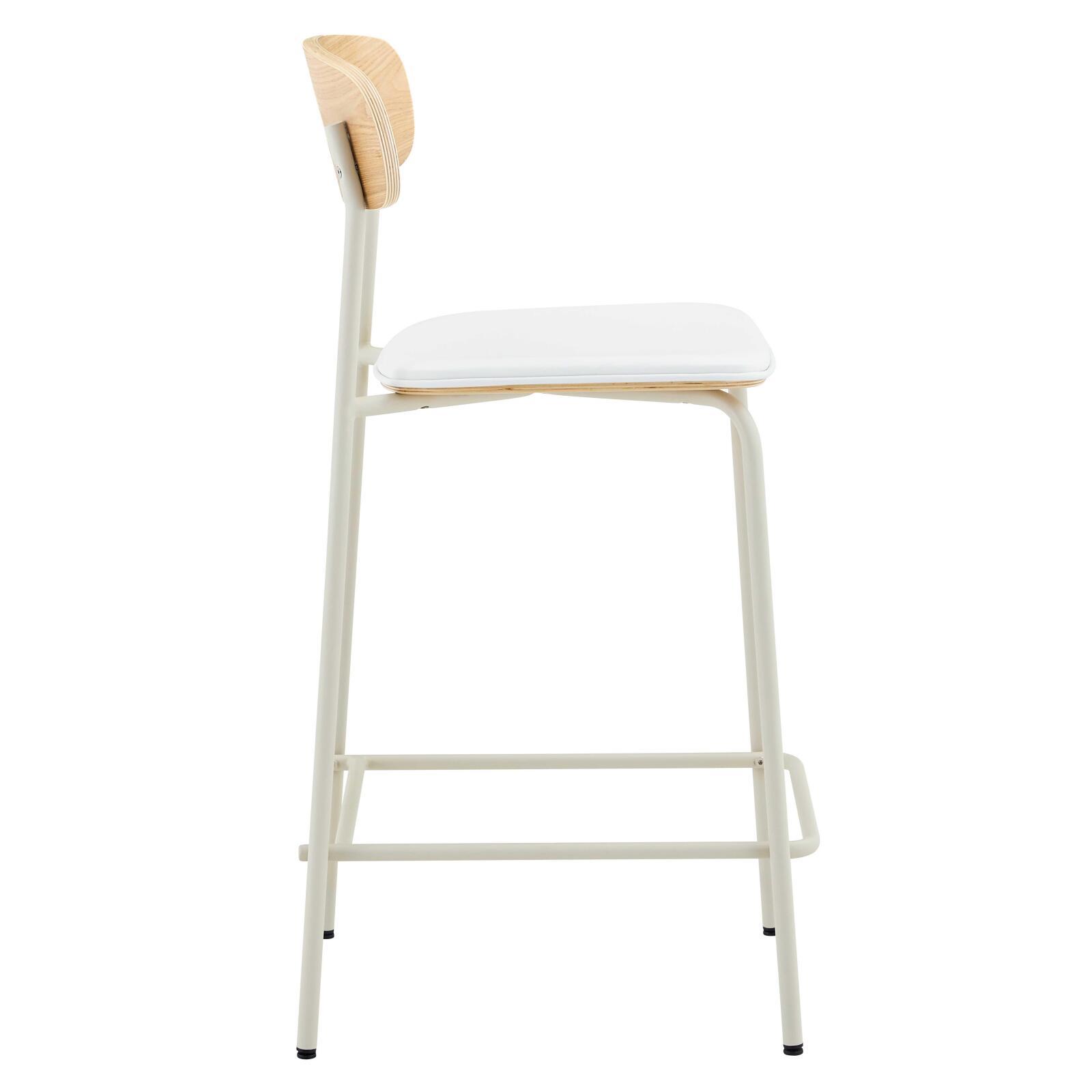 Chaises hautes de restaurant effet cuir en bois et métal - Lot de 2