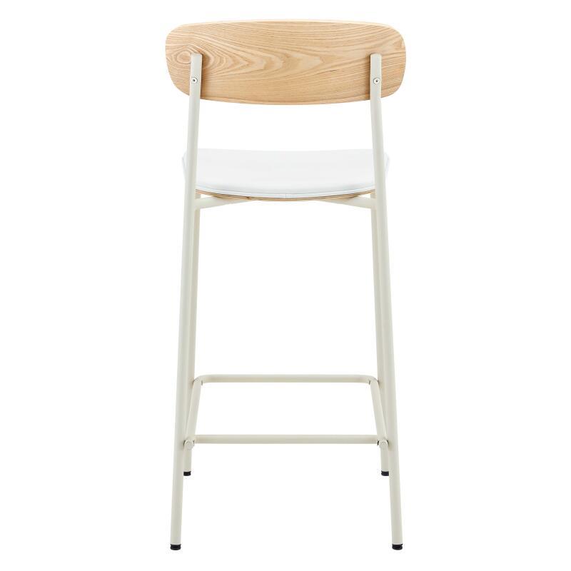 Chaises hautes de restaurant effet cuir en bois et métal - Lot de 2 (6/8)