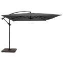 Parasol déporté professionnel 3x3 m carré 160g/m² et 4 dalles à lester remplissable