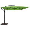 Parasol déporté professionnel 3x3 m carré 160g/m² et 4 dalles à lester remplissable