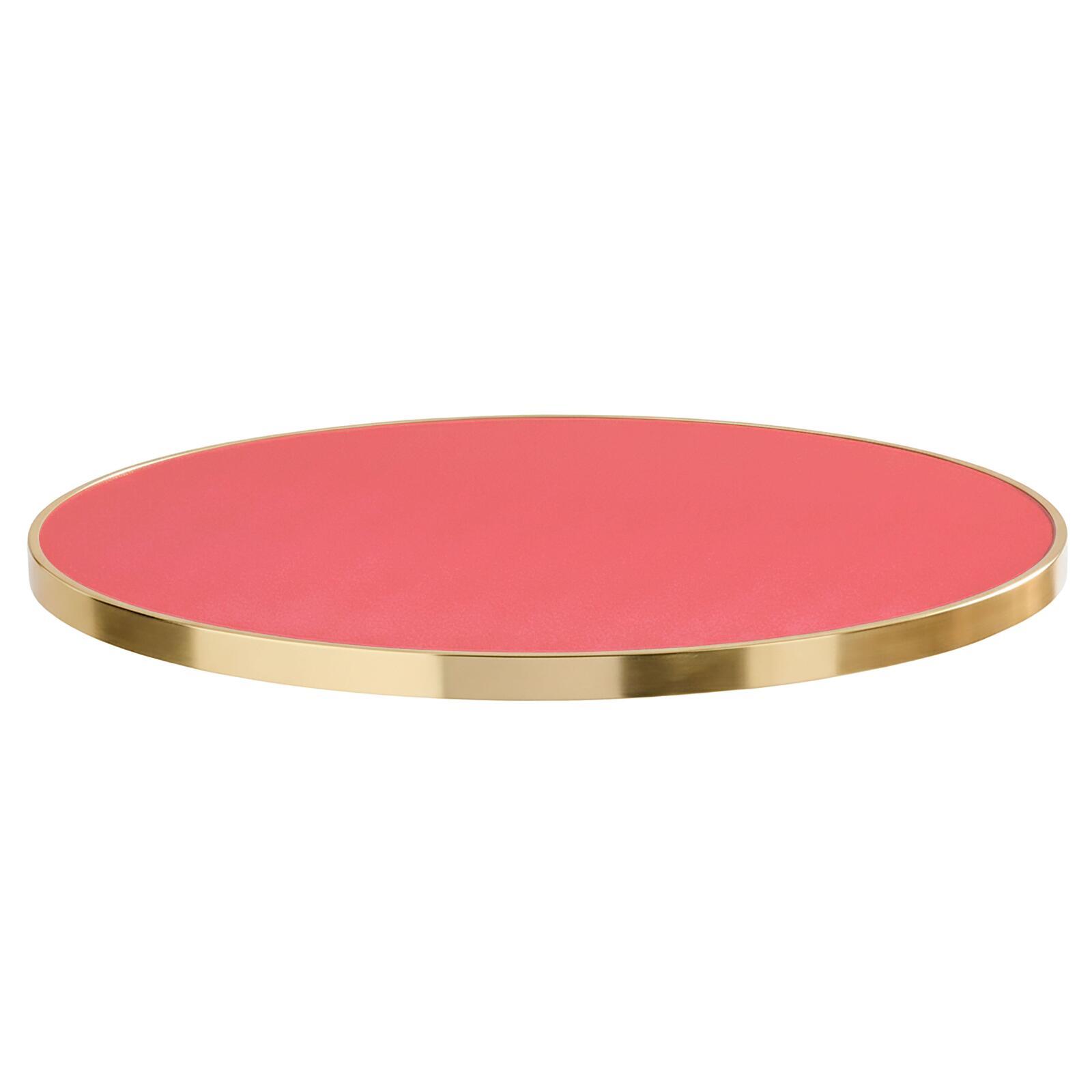 Plateau de table rond en contreplaqué avec revêtement stratifié et bords en aluminium ⌀60 cm