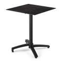 Table de restaurant carrée inclinable en aluminium noir et HPL 4 personnes 70x70 cm