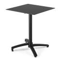 Table de restaurant carrée inclinable en aluminium noir et HPL 4 personnes 70x70 cm