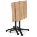 Table de restaurant carrée inclinable en aluminium noir et HPL 4 personnes 70x70 cm