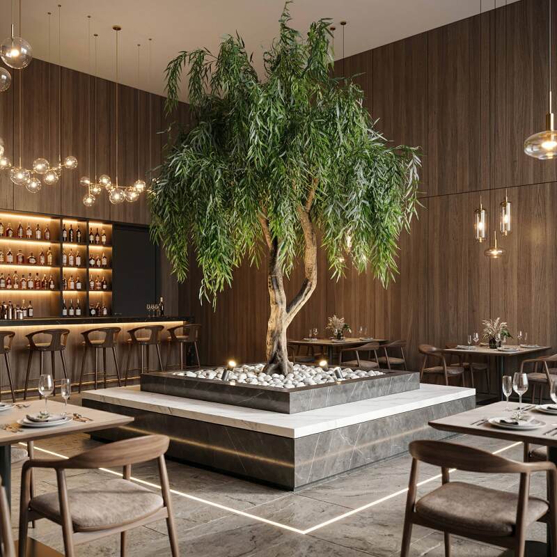 Saule pleureur artificiel hauteur 300 cm - Ambiance