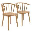Chaises de restaurant en bois d'orme ajourées - Lot de 2
