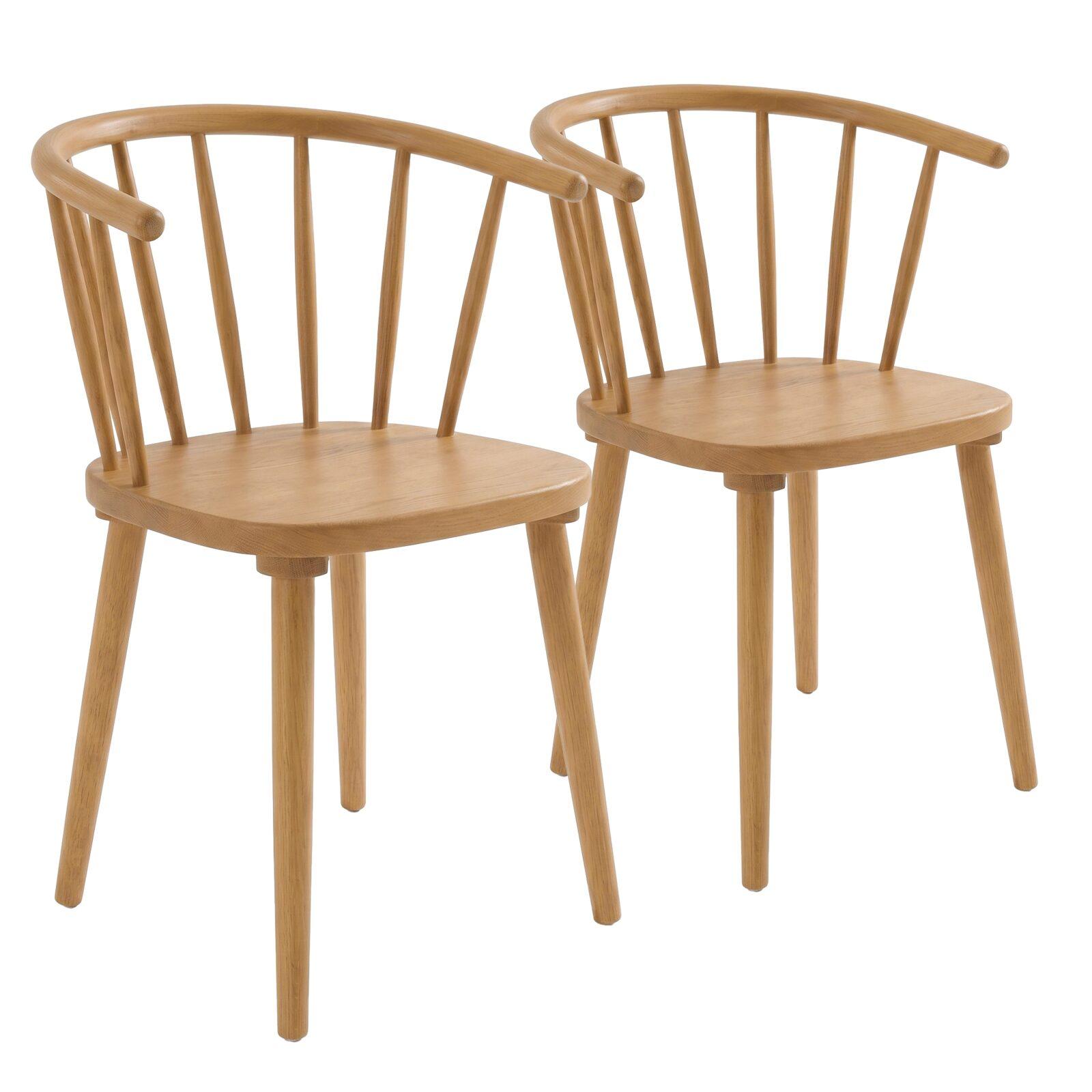 Chaises de restaurant en bois d'orme ajourées - Lot de 2
