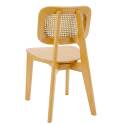Chaises de restaurant en bois d'orme et rotin naturel avec dossier esprit cannage style vintage - Lot de 2