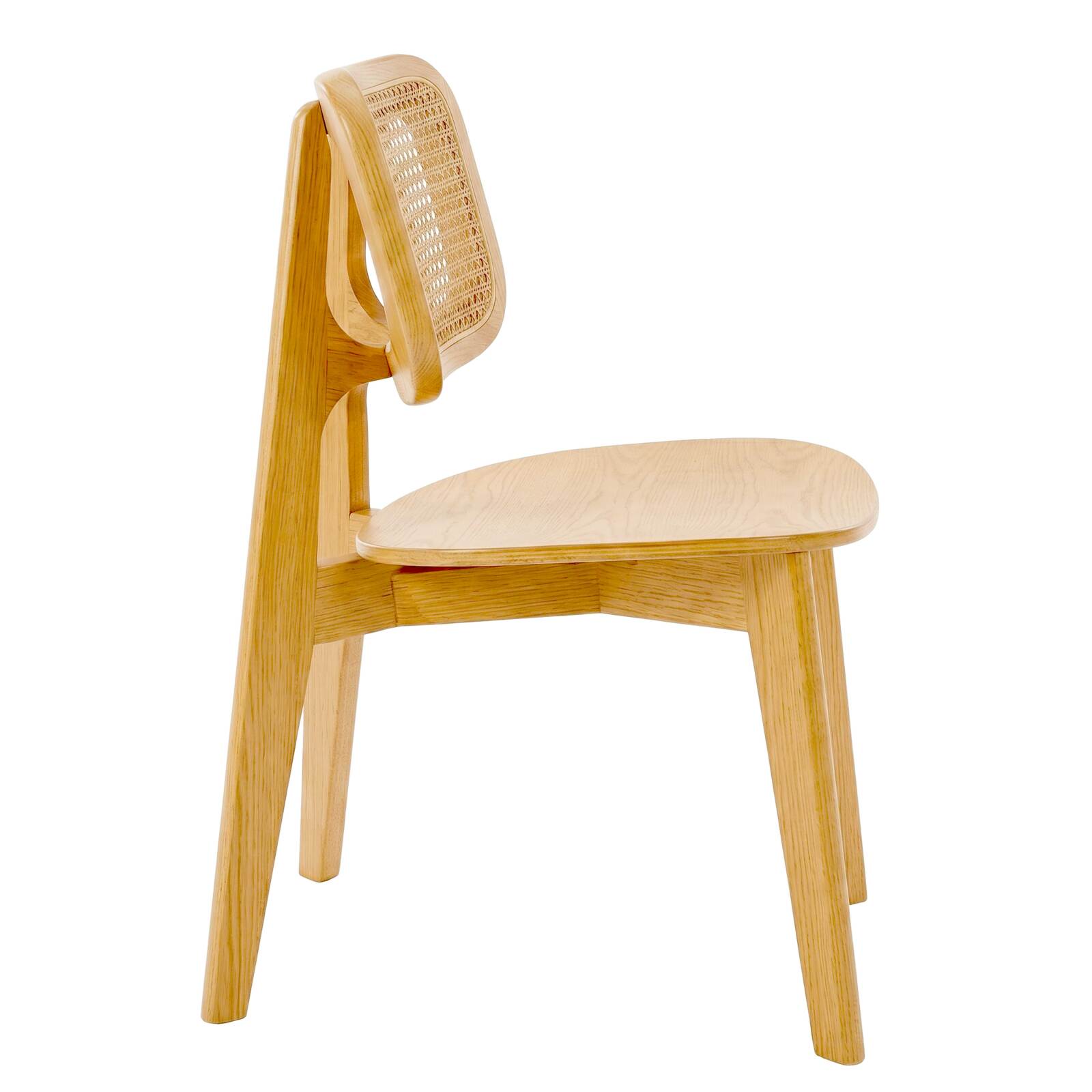 Chaises de restaurant en bois d'orme et rotin naturel avec dossier esprit cannage style vintage - Lot de 2