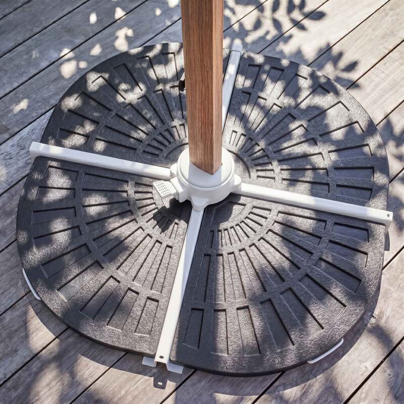 Parasol déporté professionnel 3x3 m carré inclinable 250g/m² rotatif 360° et 4 dalles lestées (5/8)