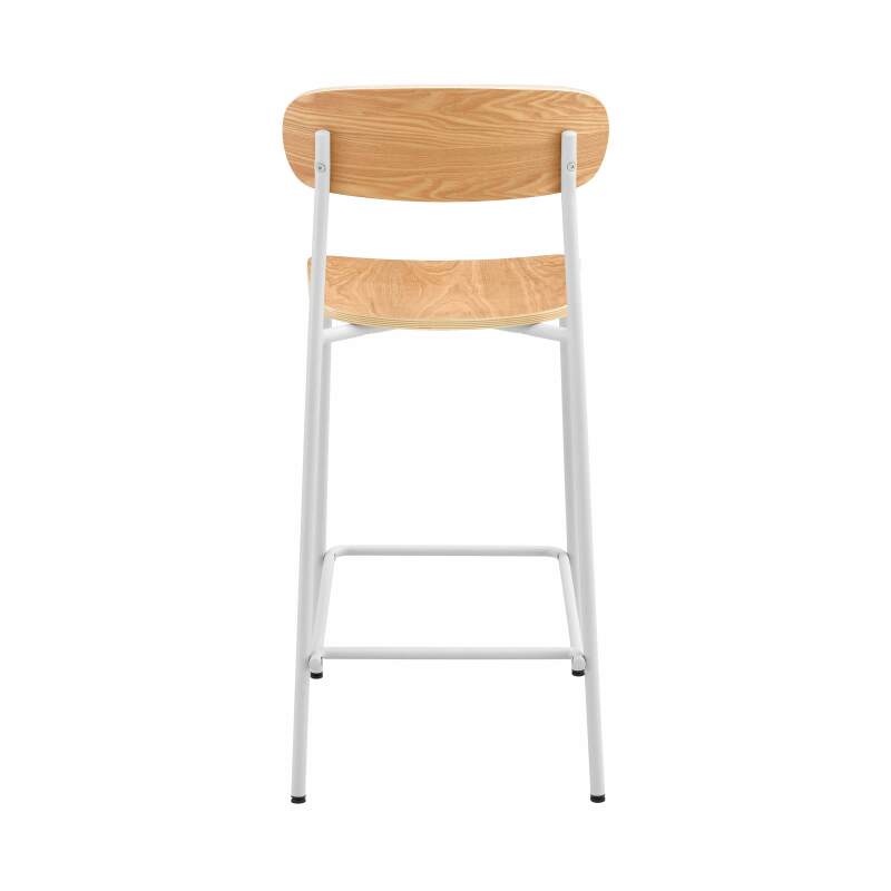 Chaises hautes de restaurant en bois et métal - Lot de 2 (4/8)