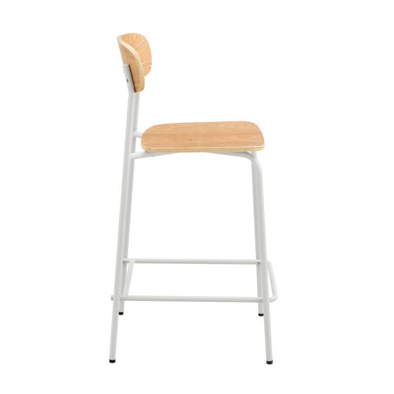 Chaises hautes de restaurant en bois et métal - Lot de 2 (3/8)