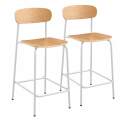 Chaises hautes de restaurant en bois et métal - Lot de 2