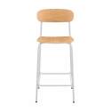 Chaises hautes de restaurant en bois et métal - Lot de 2