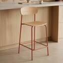 Chaises hautes de restaurant en bois et métal - Lot de 2