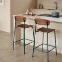 Chaises hautes de restaurant en bois et métal - Lot de 2