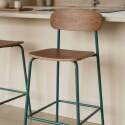 Chaises hautes de restaurant en bois et métal - Lot de 2