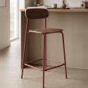 Chaises hautes de restaurant en bois et métal - Lot de 2