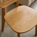 Chaises de restaurant en bois d'orme et rotin naturel avec dossier esprit cannage style vintage - Lot de 2