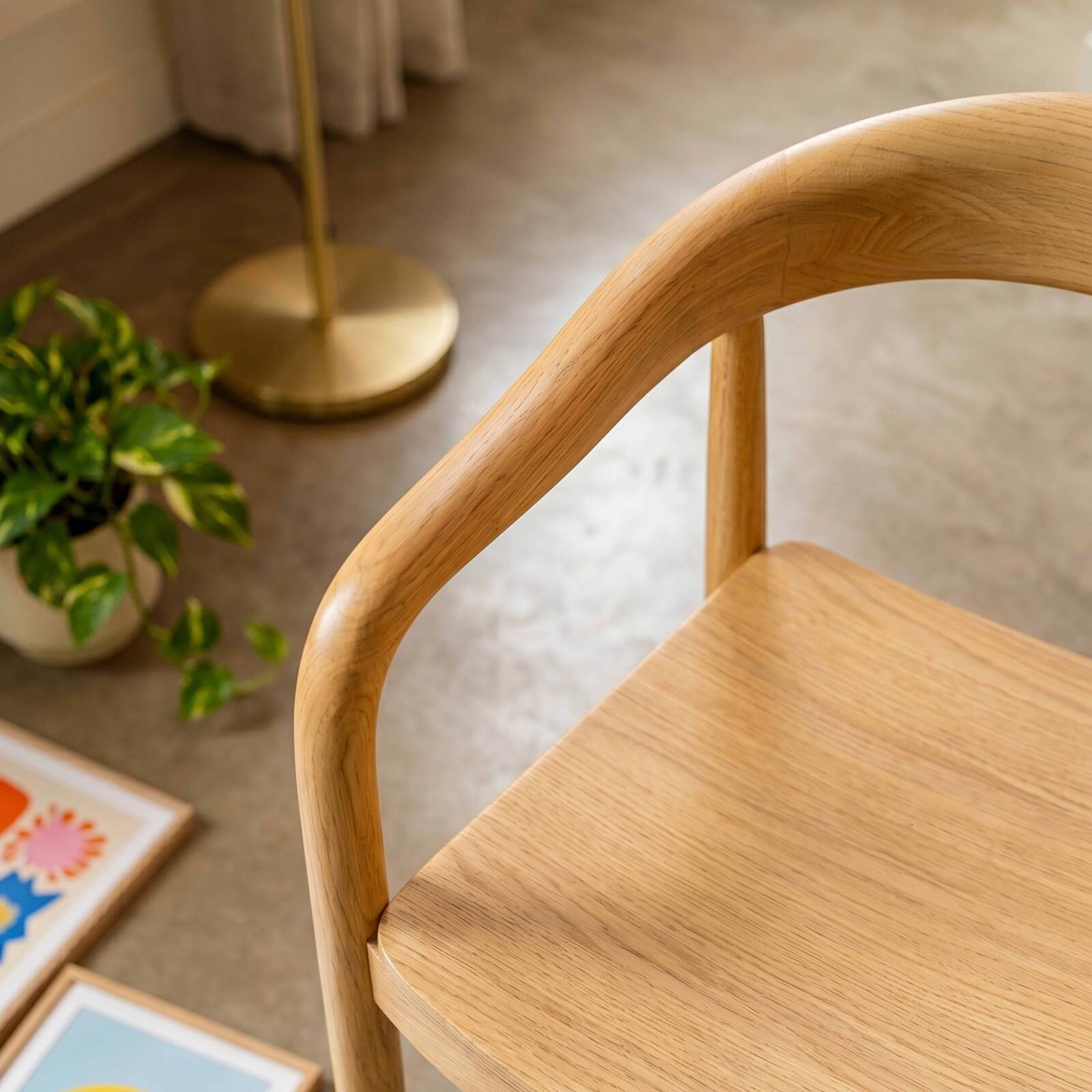 Chaises de restaurant en bois d'orme avec accoudoirs - Lot de 2
