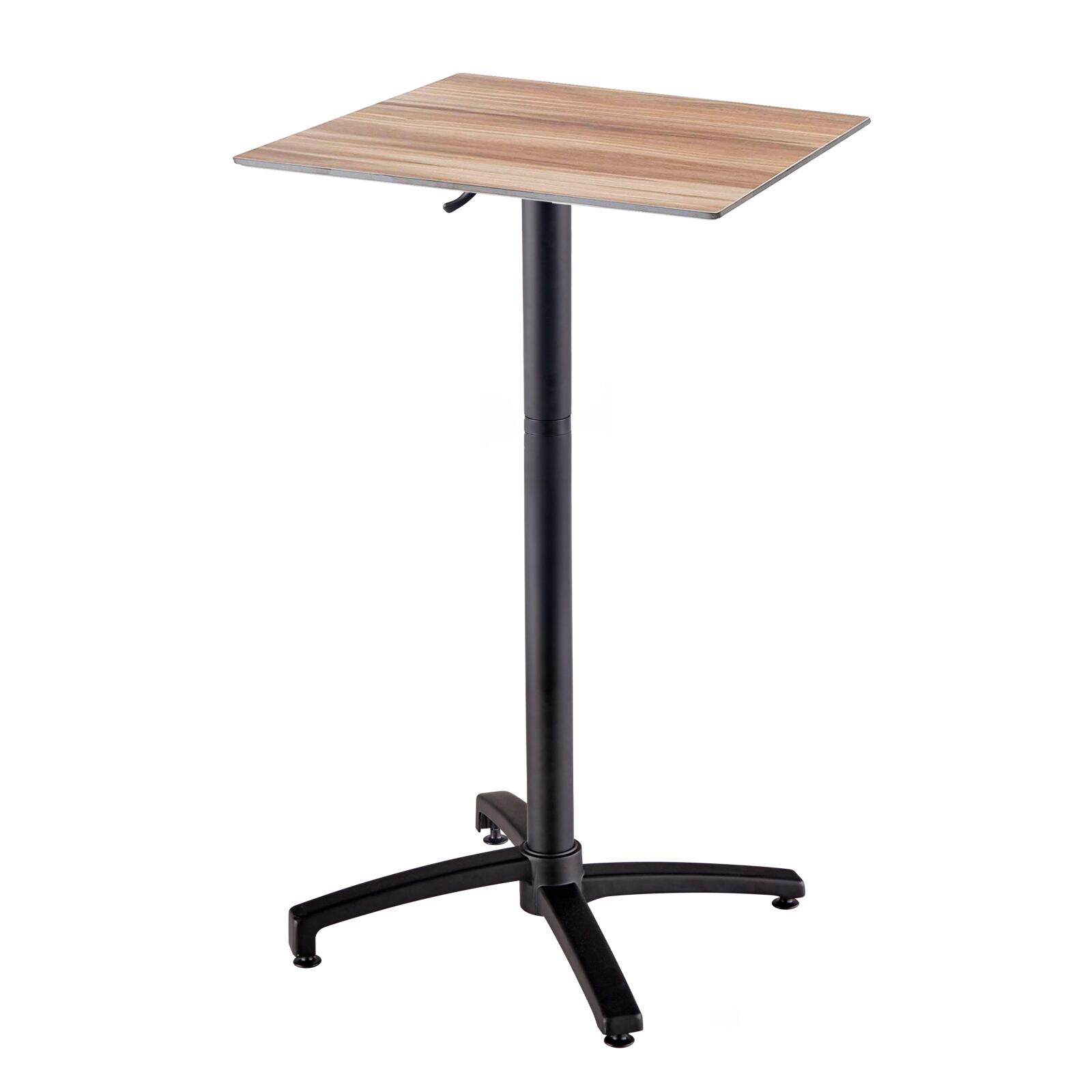 Table haute de terrasse de restaurant  60x60x108 cm en HPL et aluminium