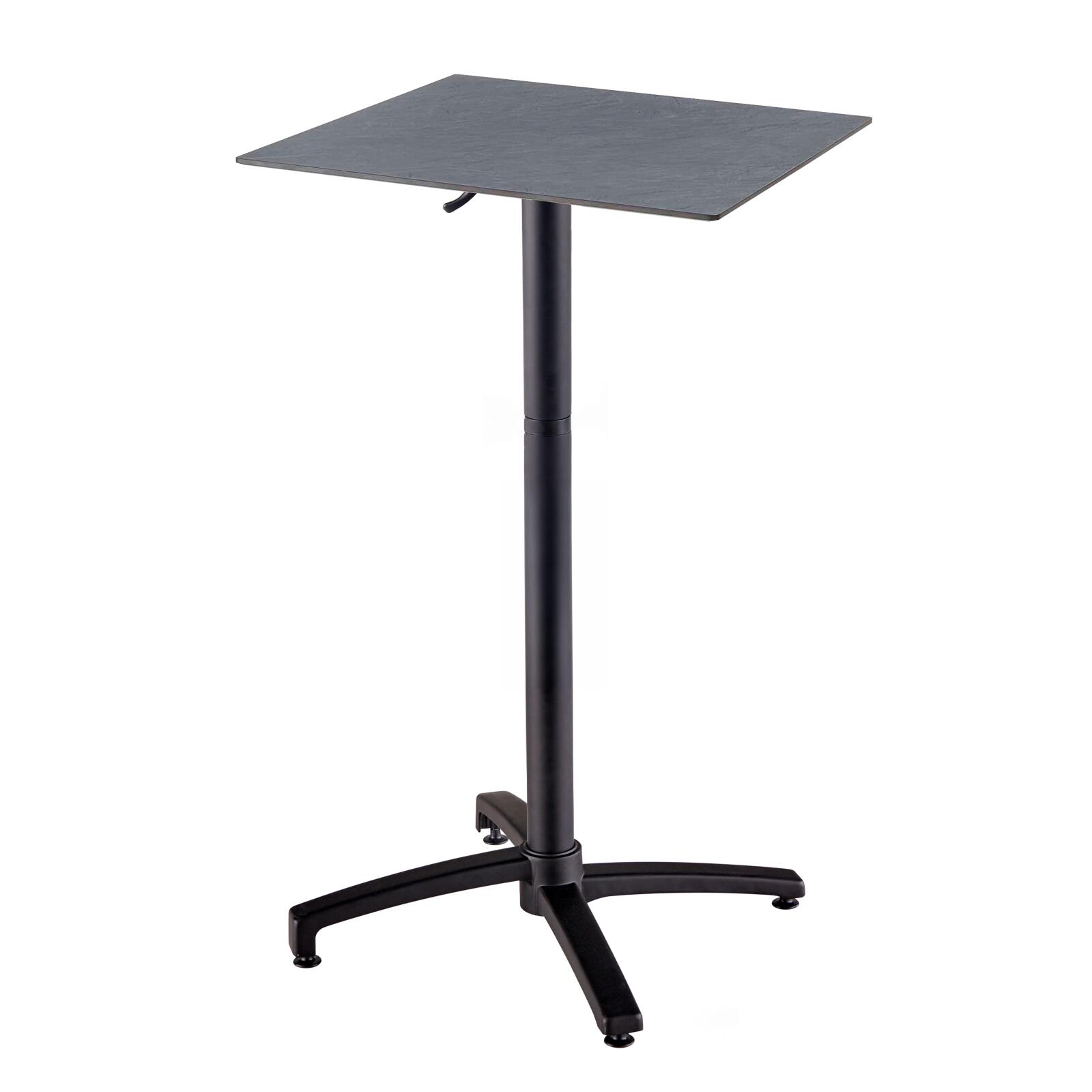Table haute de terrasse de restaurant  60x60x108 cm en HPL et aluminium