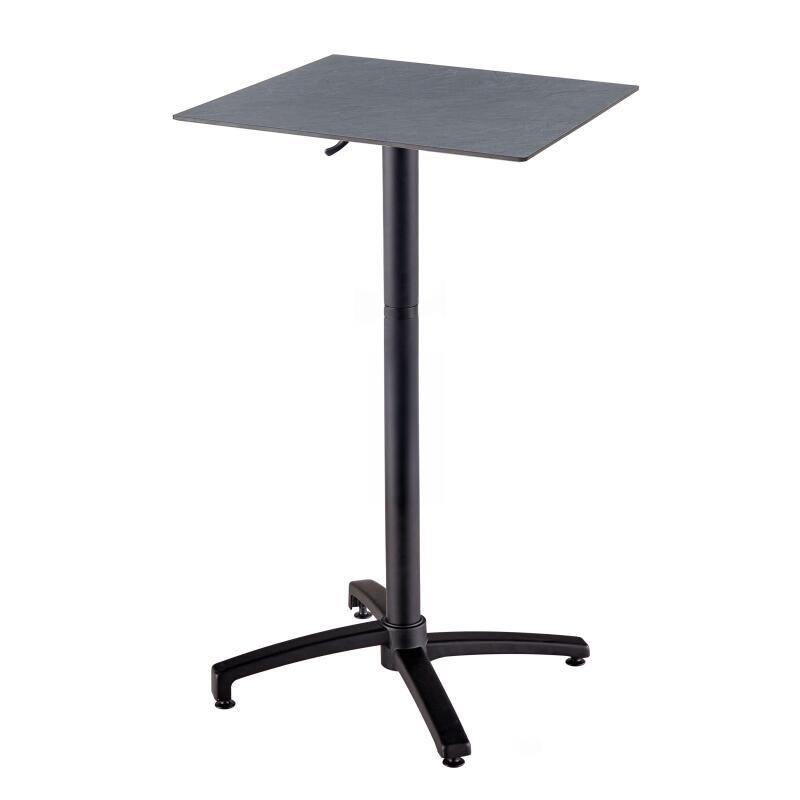 Table haute de terrasse de restaurant  60x60x108 cm en HPL et aluminium