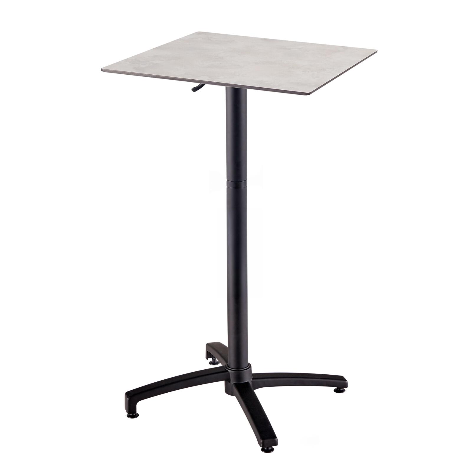 Table haute de terrasse de restaurant  60x60x108 cm en HPL et aluminium