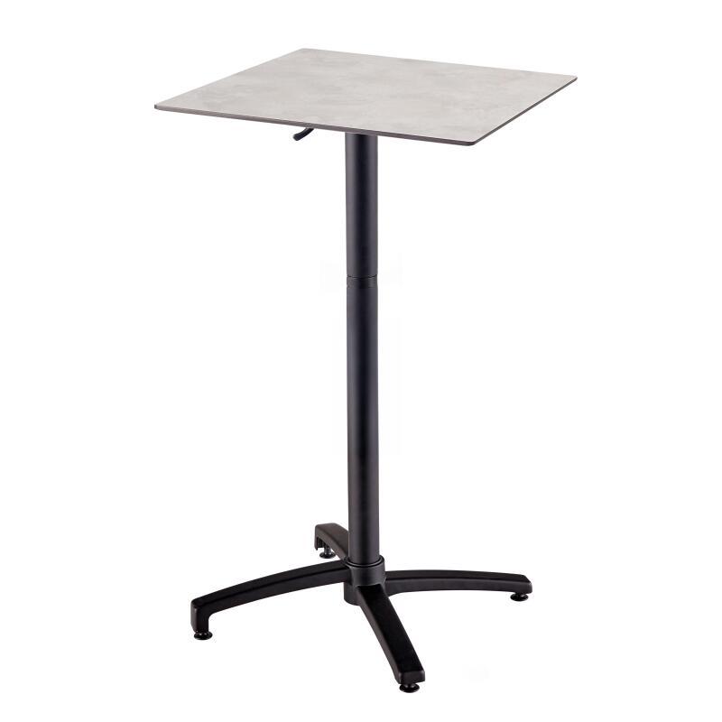 Table haute de terrasse de restaurant  60x60x108 cm en HPL et aluminium