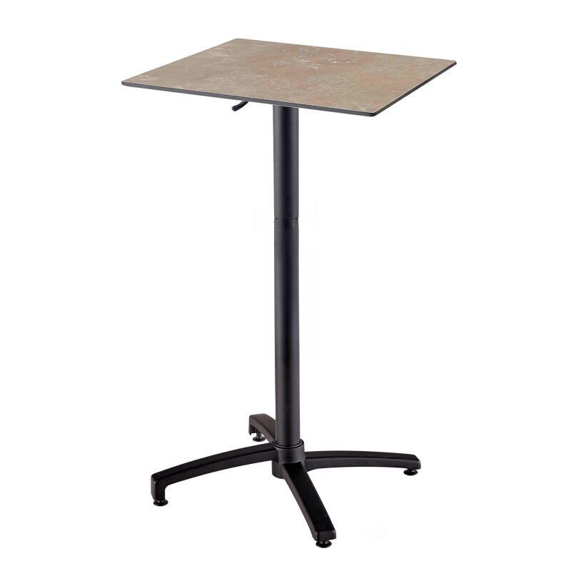 Table haute de terrasse de restaurant  60x60x108 cm en HPL et aluminium