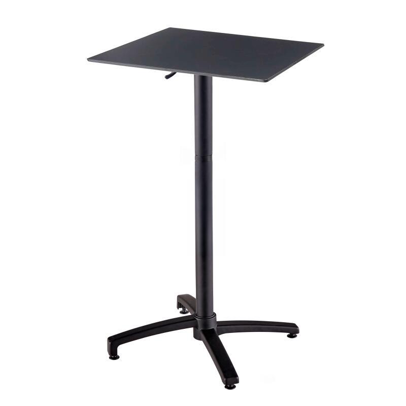 Table haute de terrasse de restaurant  60x60x108 cm en HPL et aluminium