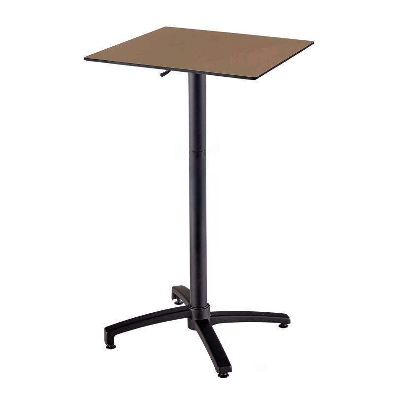 Table haute de terrasse de restaurant  60x60x108 cm en HPL et aluminium