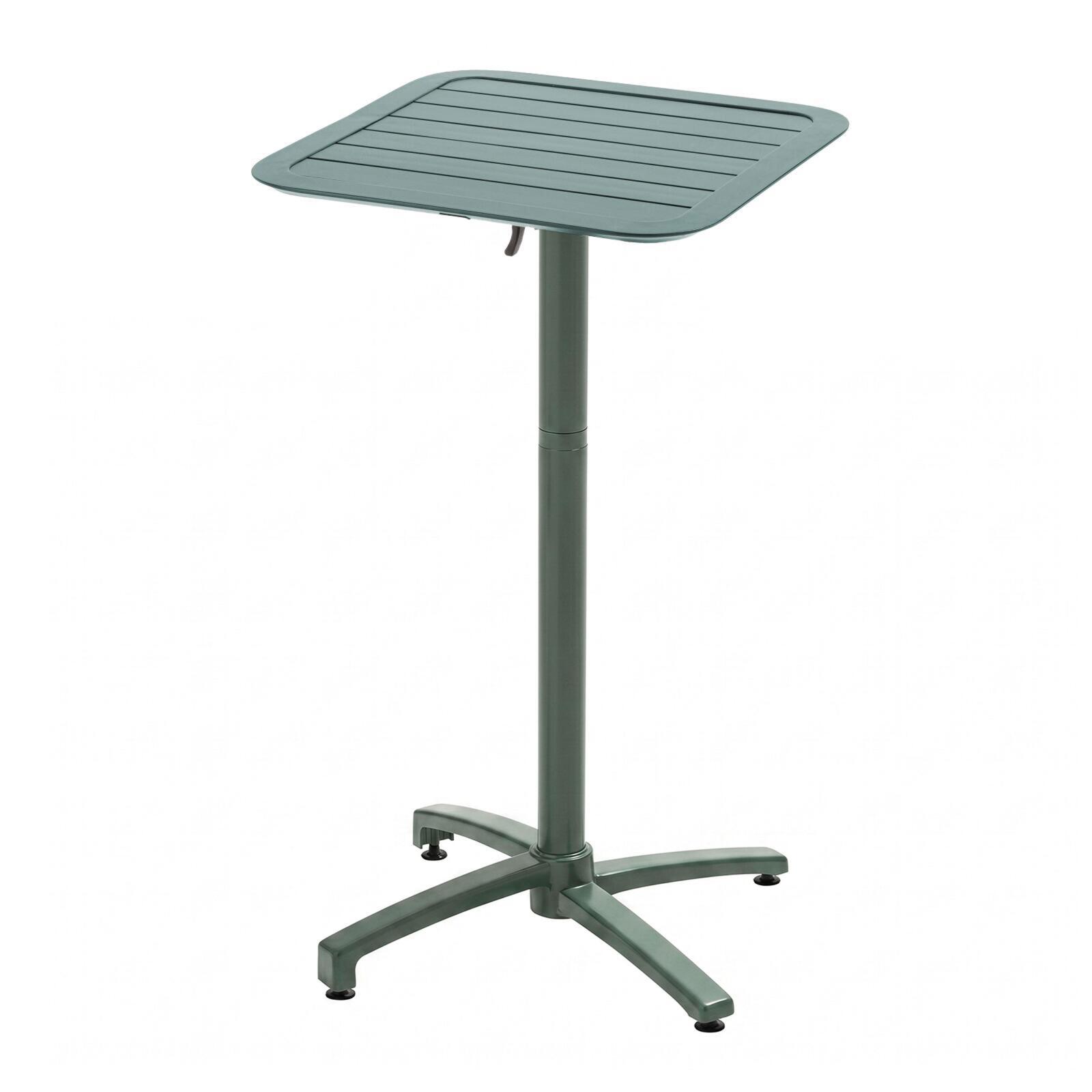 Table haute de terrasse bistrot carré inclinable en aluminium 60x60 cm et 2 chaises hautes