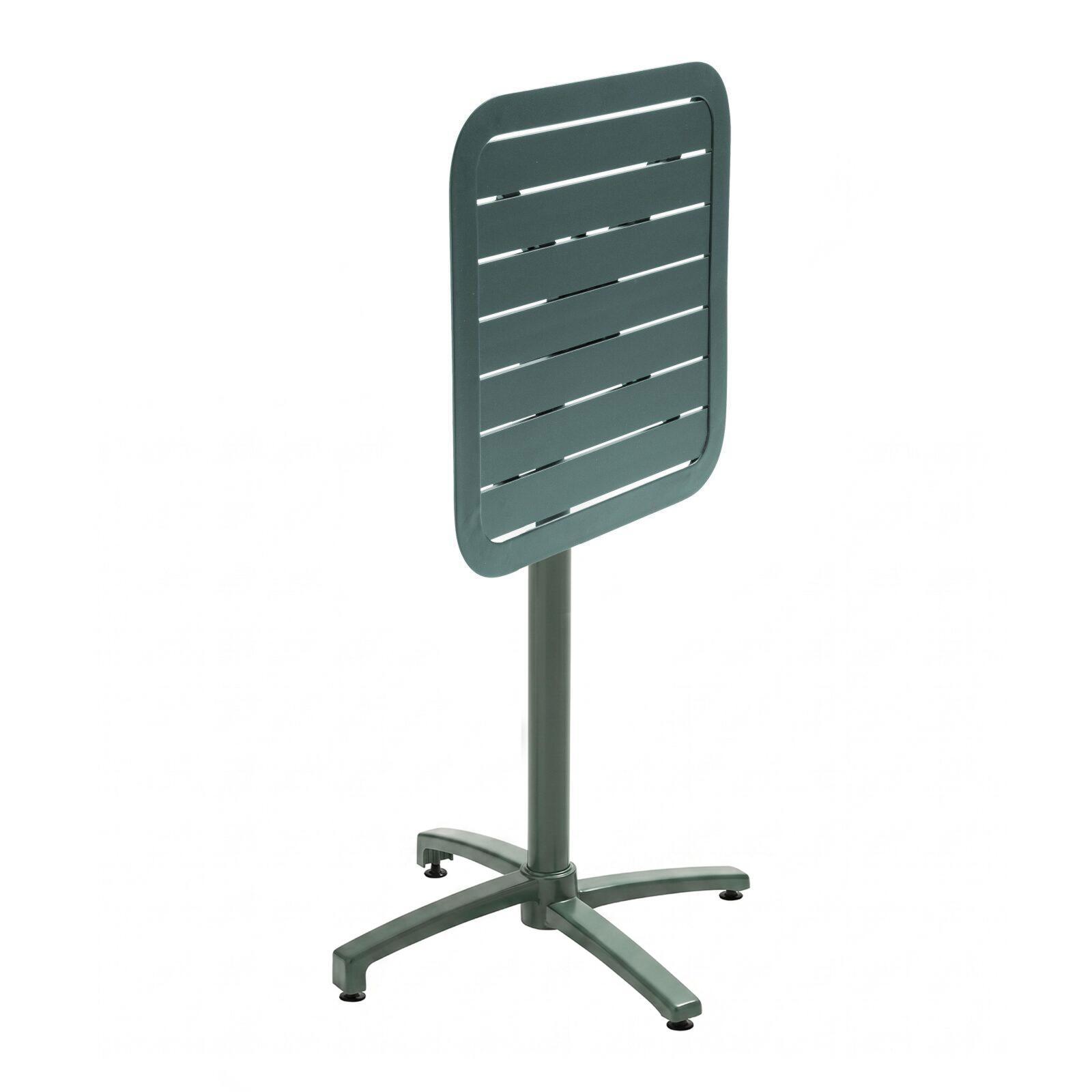 Table haute de terrasse bistrot carré inclinable en aluminium 60x60 cm et 2 chaises hautes