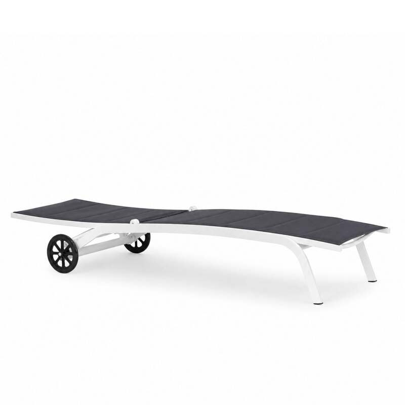 Transats professionnels aluminium et textilène inclinables 4 positions sur roues  - Lot de 2 (5/8)