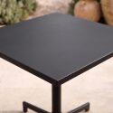 Table de restaurant carrée inclinable en métal 2-4 personnes avec pied encastrable 70x70 cm