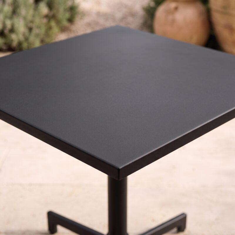Table de restaurant carrée inclinable en métal 2-4 personnes avec pied encastrable 70x70 cm (2/7)