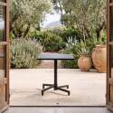 Table de restaurant carrée inclinable en métal 2-4 personnes avec pied encastrable 70x70 cm