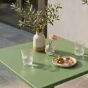 Table de restaurant carrée inclinable en métal 2-4 personnes avec pied encastrable 70x70 cm