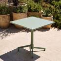 Table de restaurant carrée inclinable en métal 2-4 personnes avec pied encastrable 70x70 cm