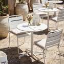 Table de restaurant bistrot ronde inclinable en métal 2 à 4 personnes Ø70x72 cm