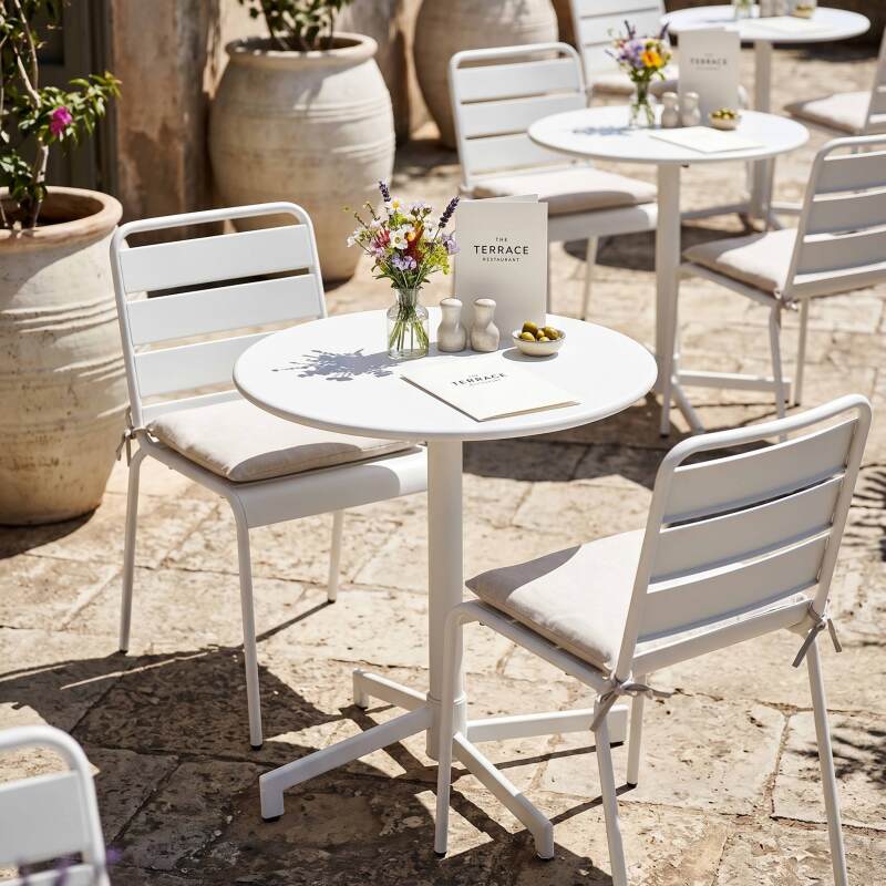 Table de restaurant bistrot ronde inclinable en métal 2 à 4 personnes Ø70x72 cm (7/9)