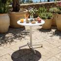 Table de restaurant bistrot ronde inclinable en métal 2 à 4 personnes Ø70x72 cm