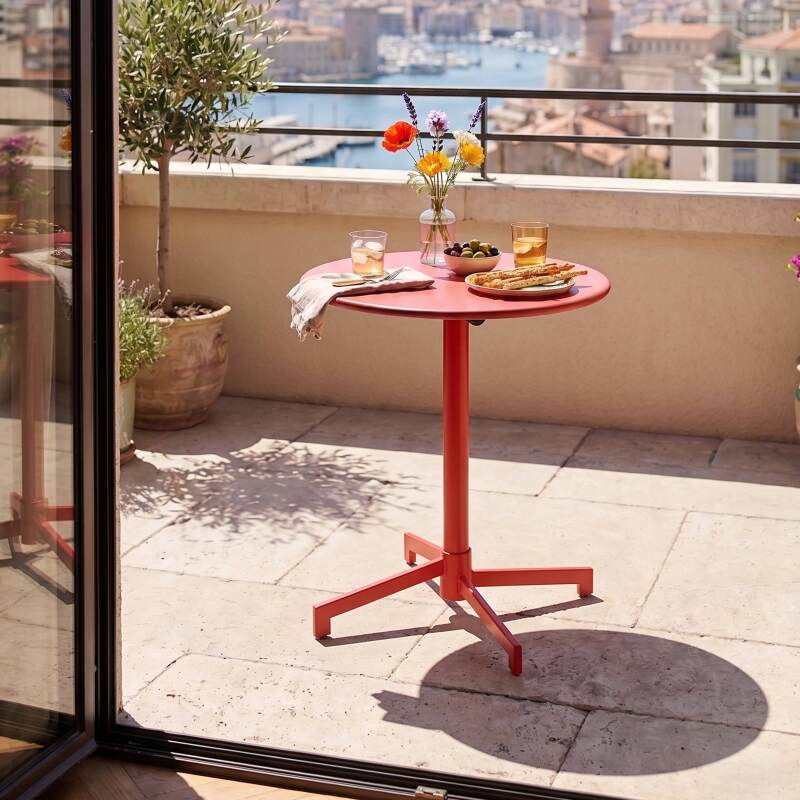 Table de restaurant bistrot ronde inclinable en métal 2 à 4 personnes Ø70x72 cm (2/8)