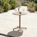 Table de restaurant bistrot ronde inclinable en métal 2 à 4 personnes Ø70x72 cm
