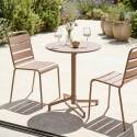 Table de restaurant bistrot ronde inclinable en métal 2 à 4 personnes Ø70x72 cm