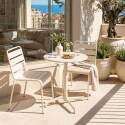 Table de restaurant bistrot ronde inclinable en métal 2 à 4 personnes Ø70x72 cm